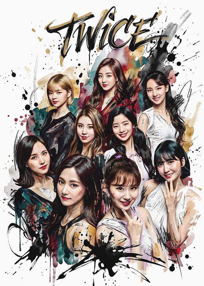 TWICE K-Pop Group Artistic Portrait