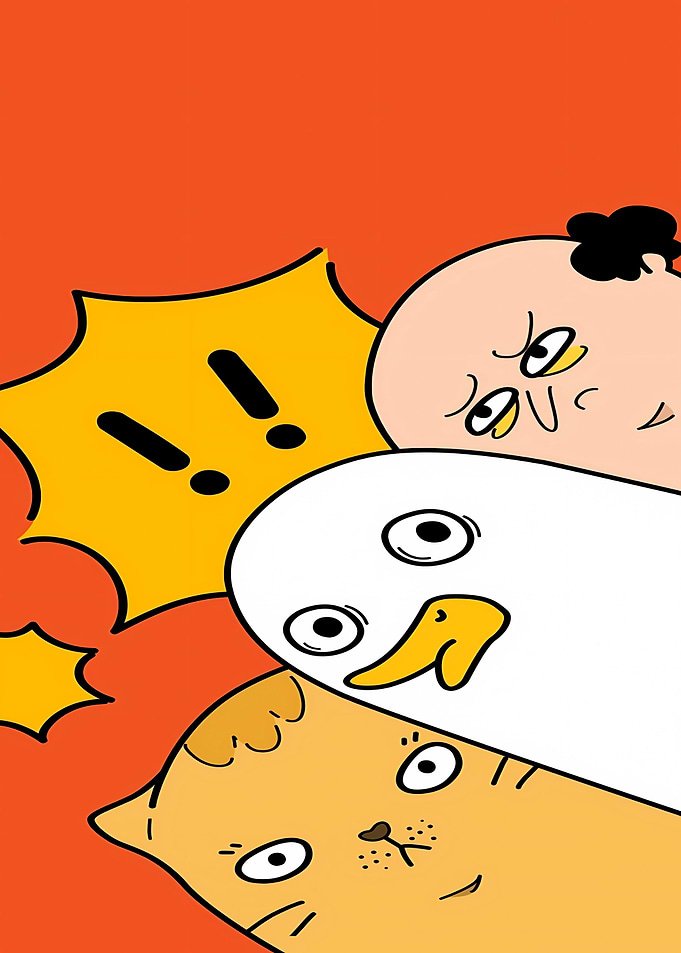 Funny Cartoon Trio Illustration