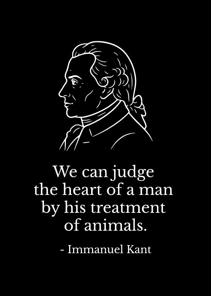 Immanuel Kant Animal Rights Quote Poster