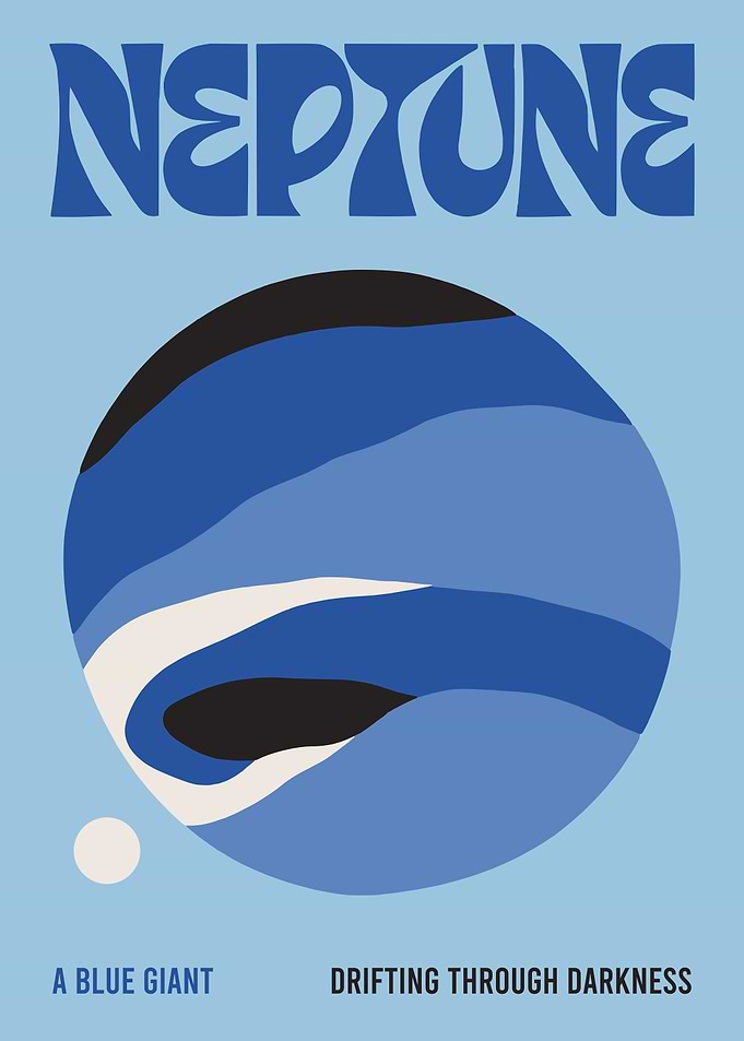 Neptune Minimalist Space Poster
