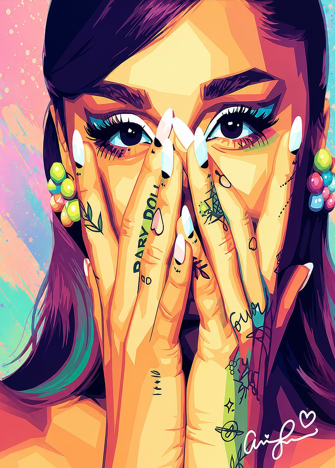 Ariana Grande Pop Art Portrait