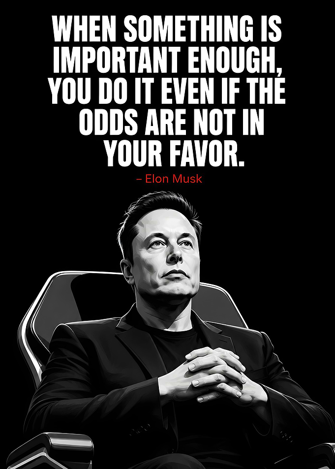 Elon Musk Inspirational Quote Poster