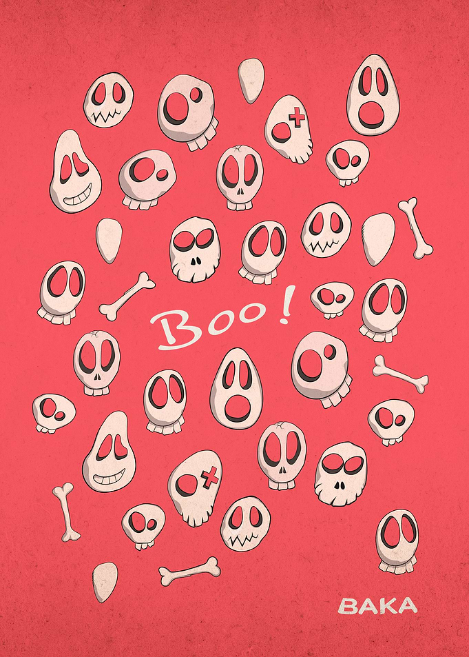 Cute Cartoon Skull Pattern