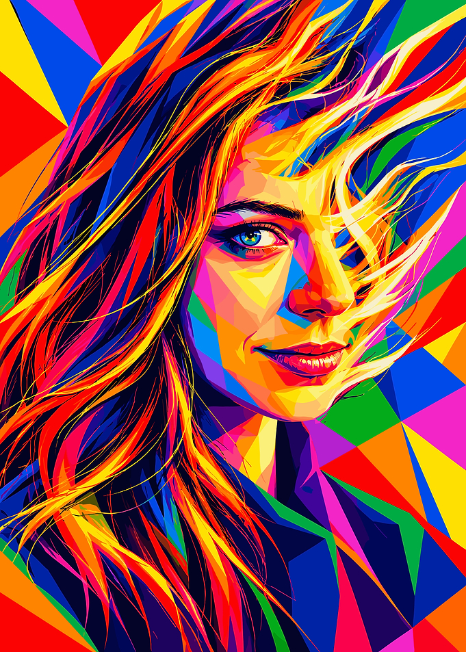 Colorful Geometric Portrait of a Woman