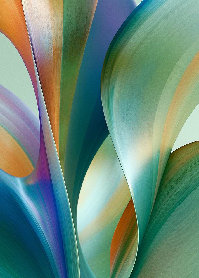 Abstract Flowing Colorful Curves