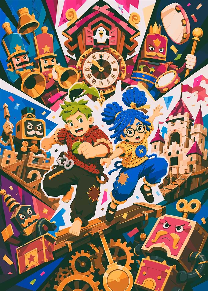 Two siblings' adventure collage