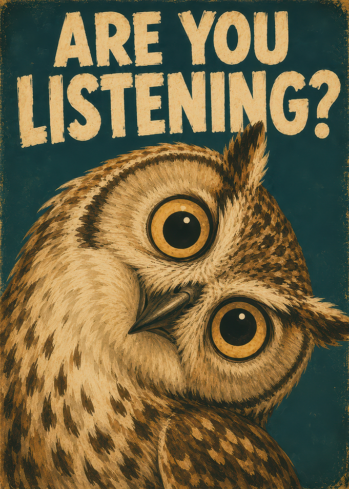 Are You Listening Owl Poster