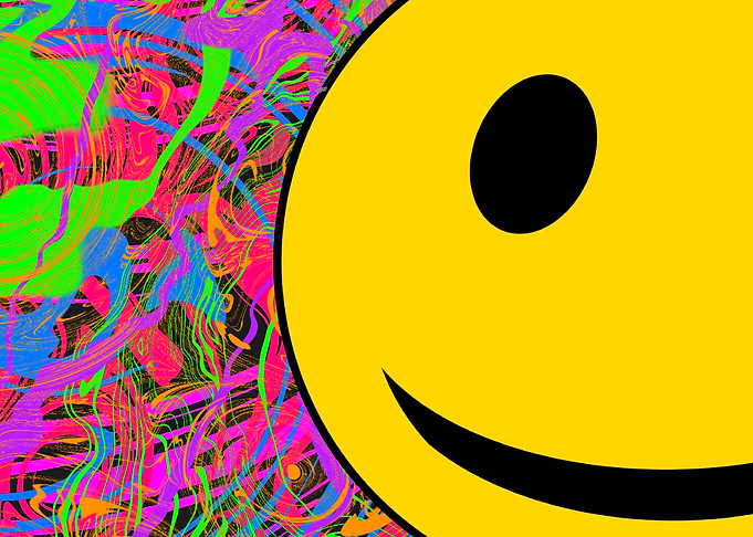 Psychedelic Smiley Face Pop Art