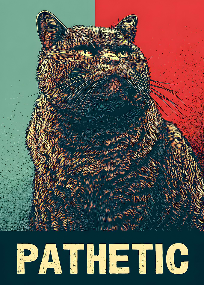 Pathetic Cat Pop Art Poster