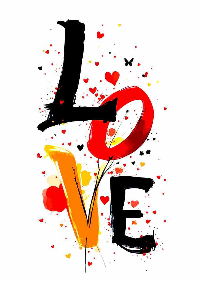 Abstract Artistic Love Typography
