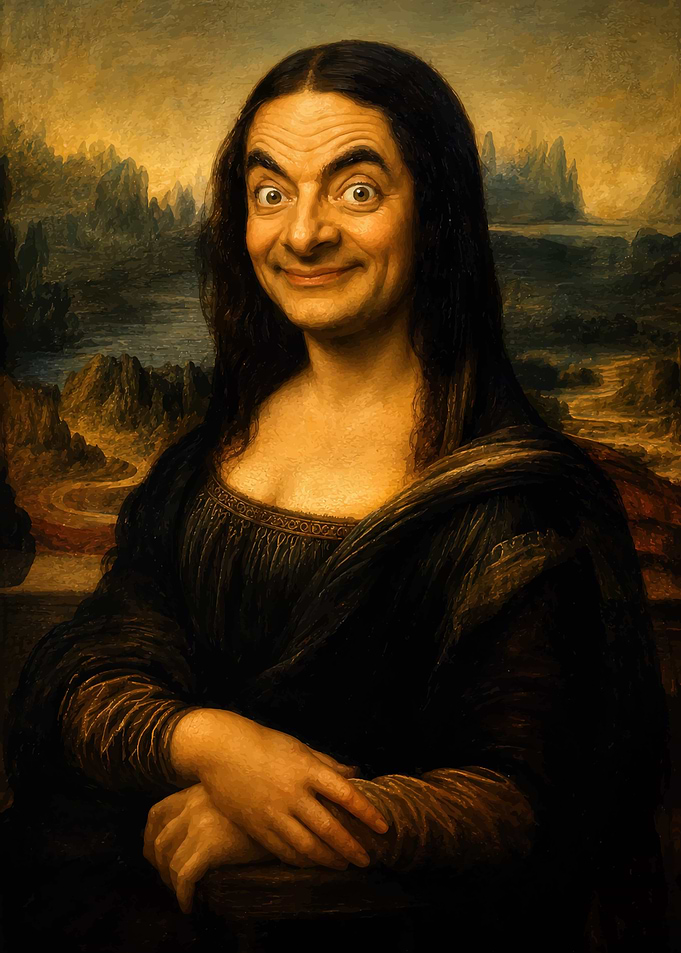 Mr. Bean as the Mona Lisa