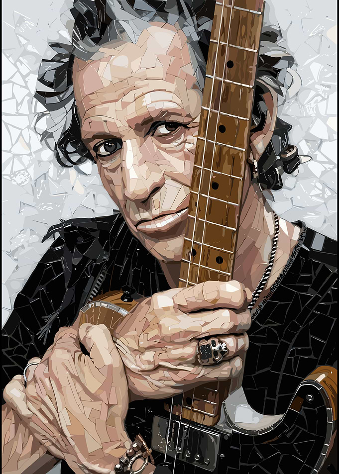 Keith Richards Mosaic Portrait