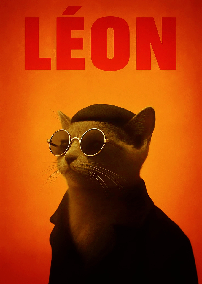 Léon The Professional Cat Poster