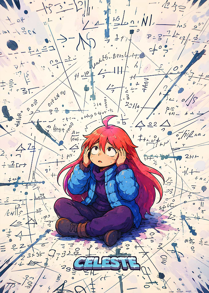 Madeline from Celeste Overwhelmed by Math