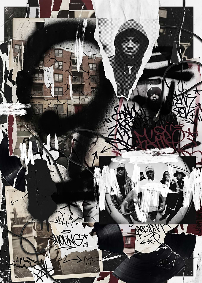 Hip Hop Urban Collage Art