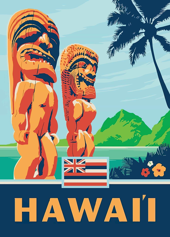 Vintage Hawaii Travel Poster