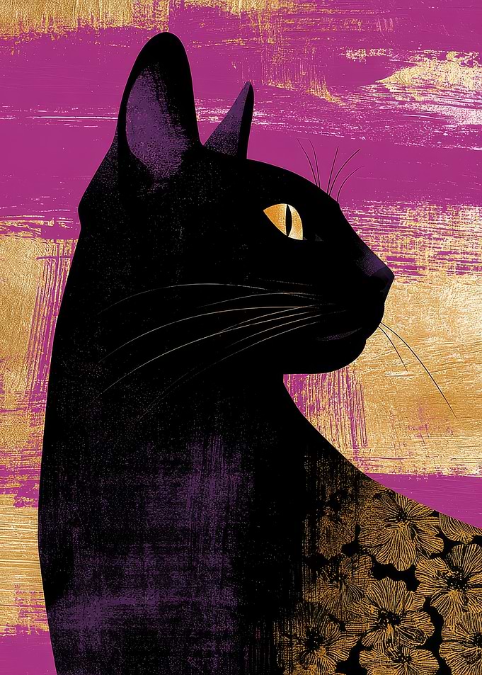 Elegant Black Cat Portrait