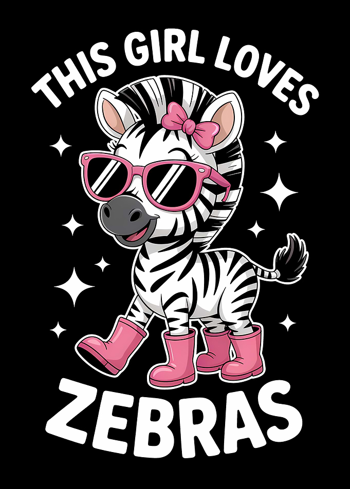 Cute Zebra Girl Cartoon Design