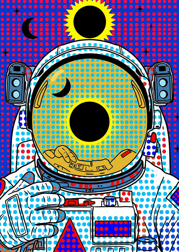 Pop Art Astronaut Space Illustration