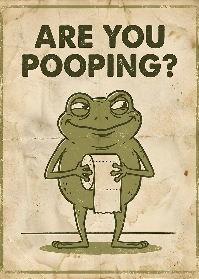 Funny Frog Toilet Paper Poster