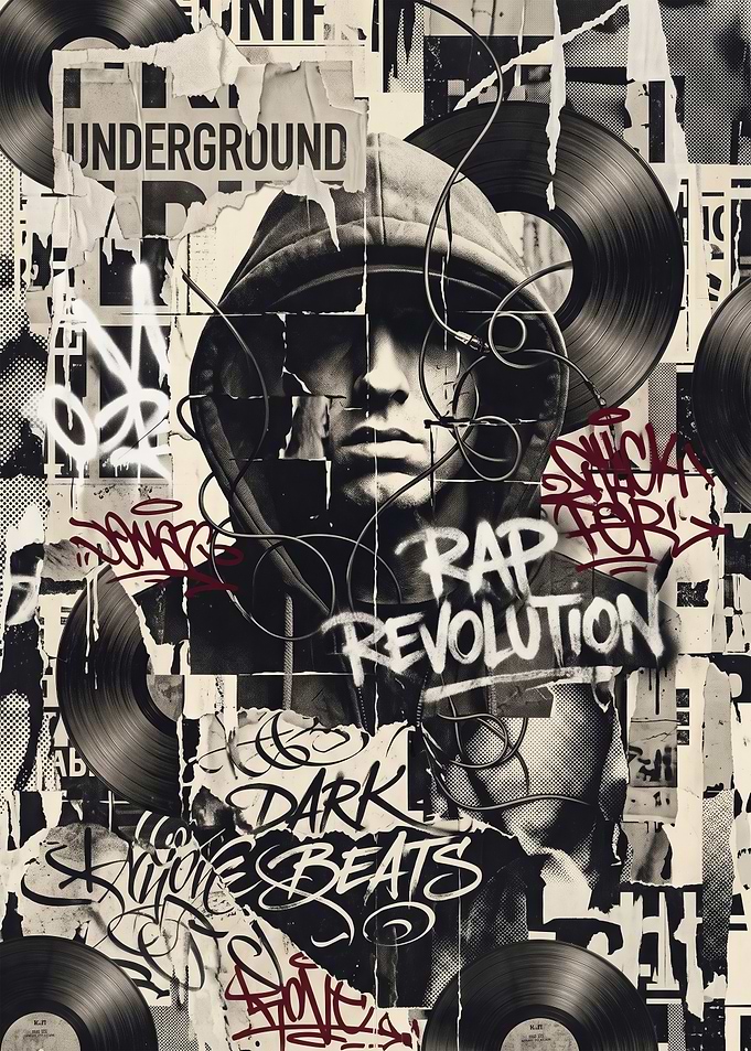 Eminem Rap Revolution Urban Collage Art