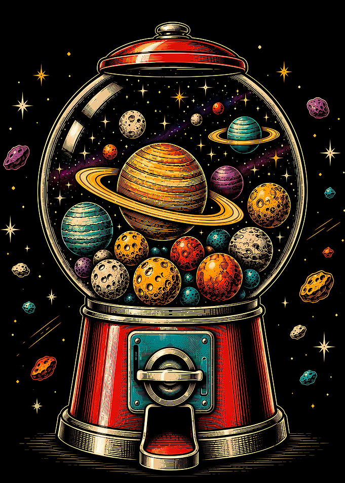 Gumball Machine Filled With Planets