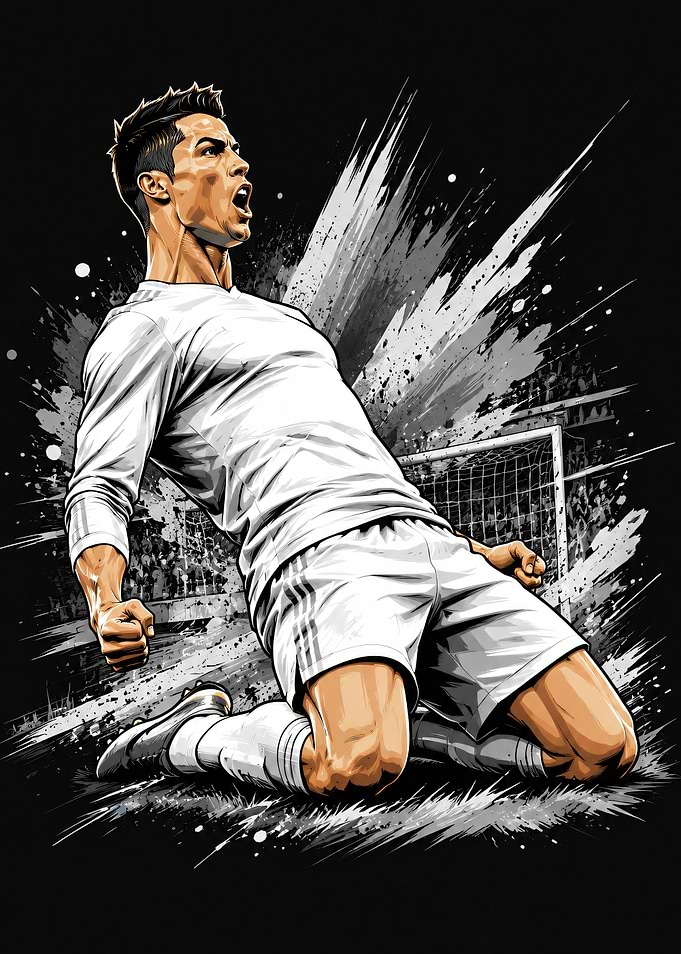 Cristiano Ronaldo Goal Celebration Illustration