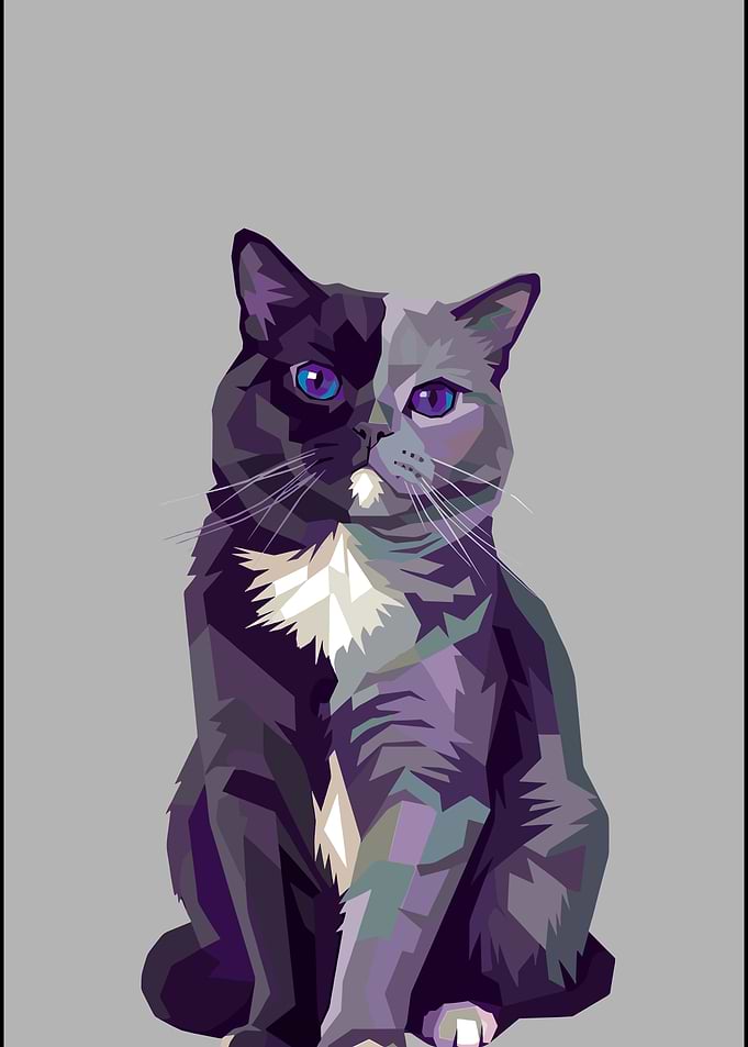 Pop Art Style Cat Portrait