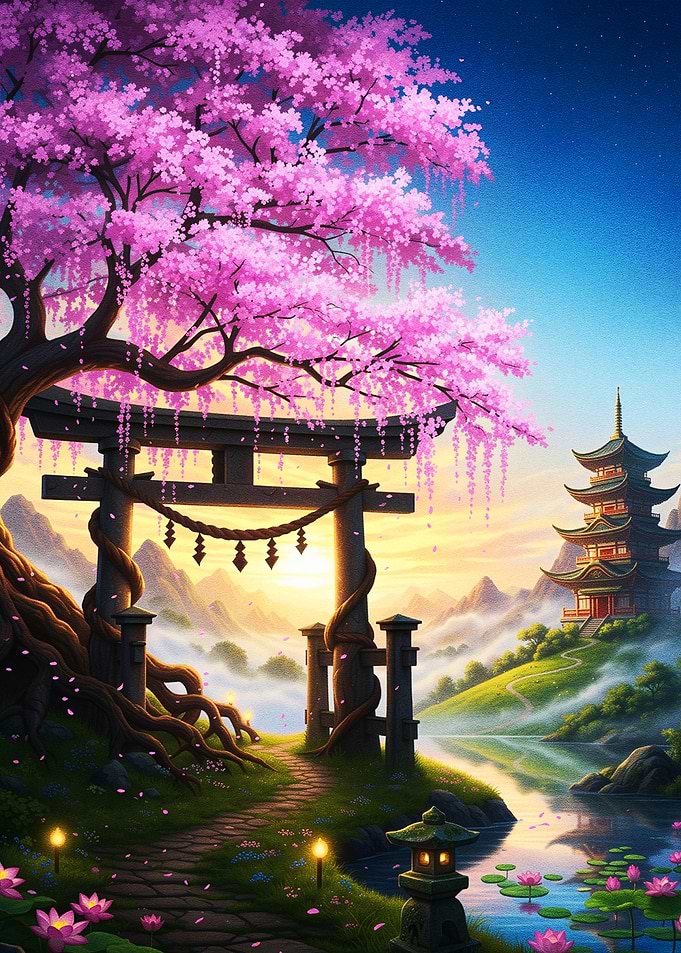 Cherry Blossom Torii Garden