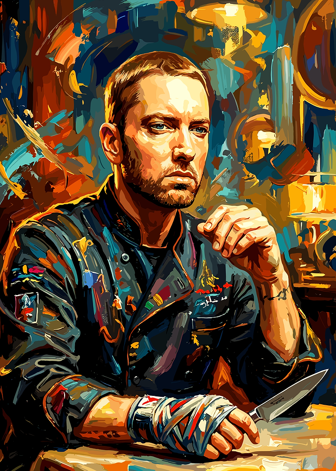 Eminem Portrait with Knife