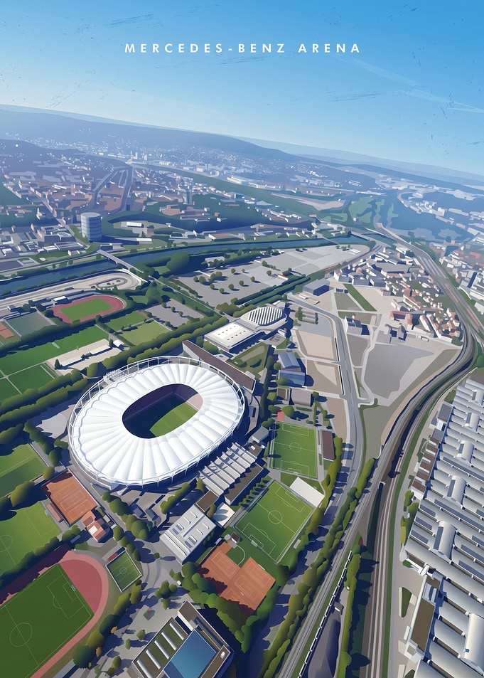 Aerial View of Mercedes-Benz Arena