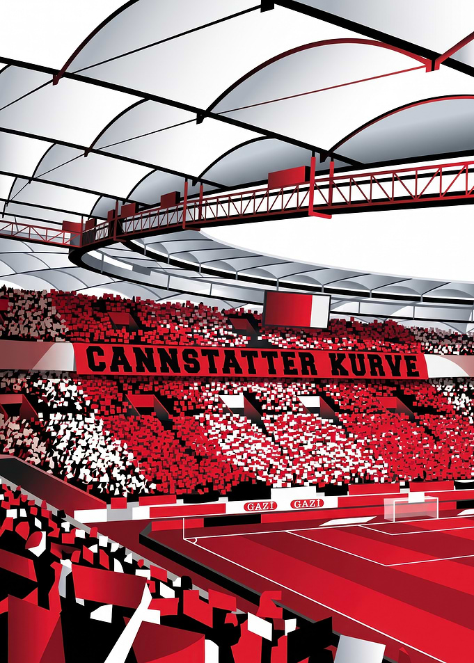 Cannstatter Kurve Stadium Illustration