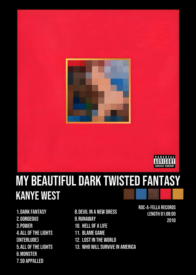 Kanye West MBDTF Album Poster