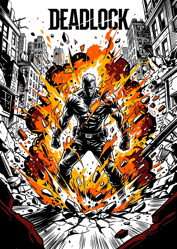 Deadlock Comic Book Style Action Poster