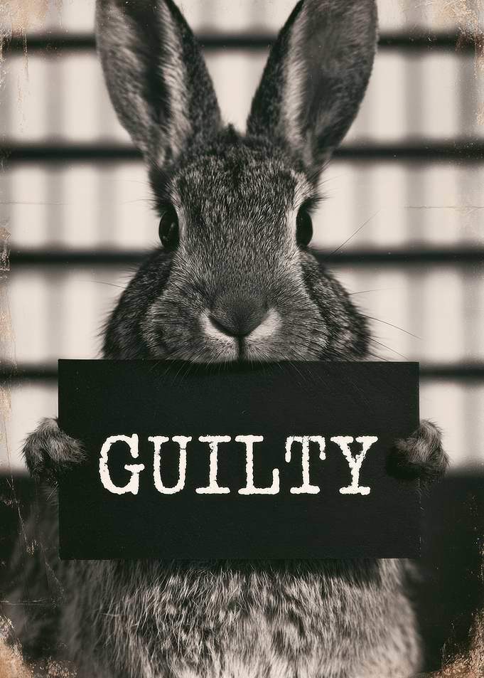 Guilty Bunny Mugshot Portrait