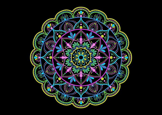 Vibrant Neon Mandala Pattern