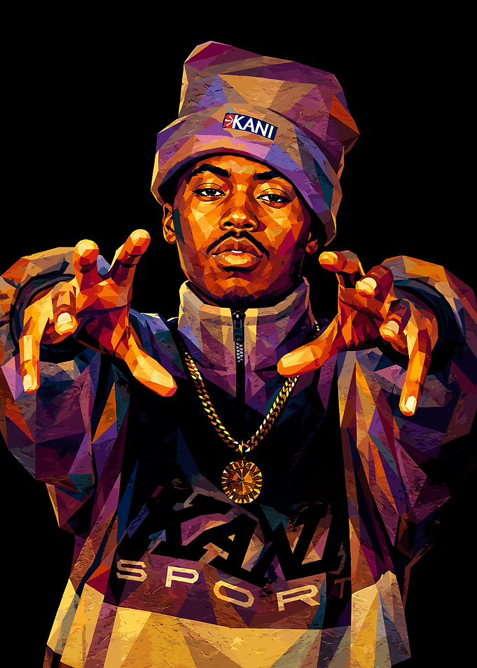 Nas Low Poly Art Portrait