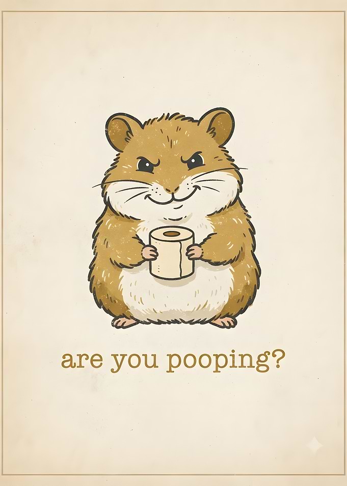 Funny Hamster Toilet Paper Poster