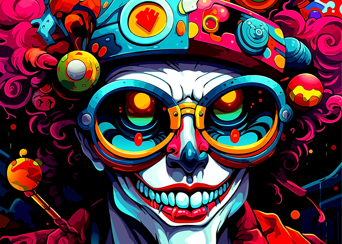 Psychedelic Joker Portrait Digital Art
