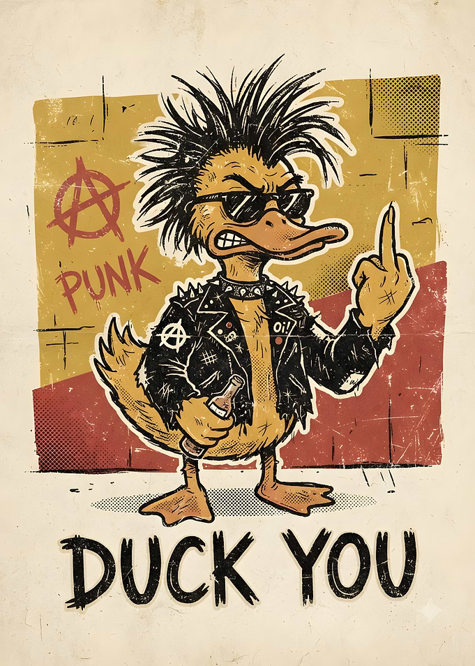Punk Rock Duck Poster