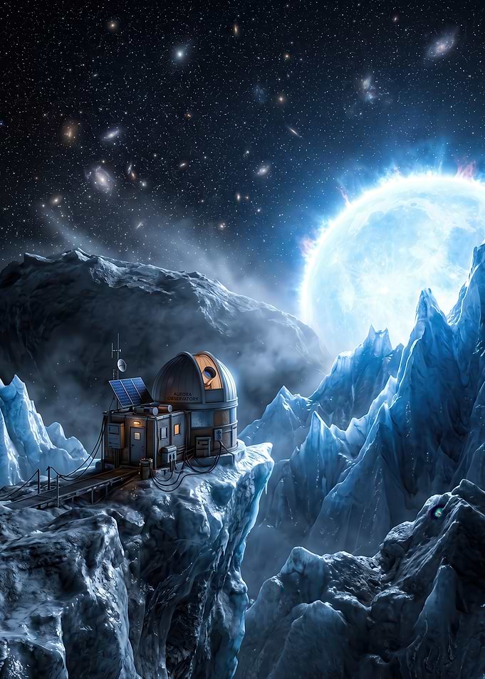 Observatory on an Icy Alien Planet