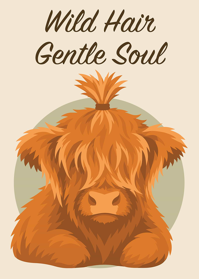 Wild Hair Gentle Soul Highland Cow
