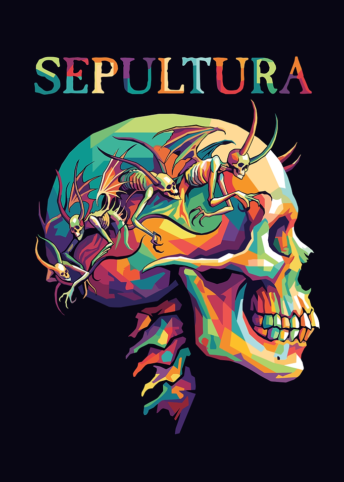 Sepultura Skull Pop Art Poster