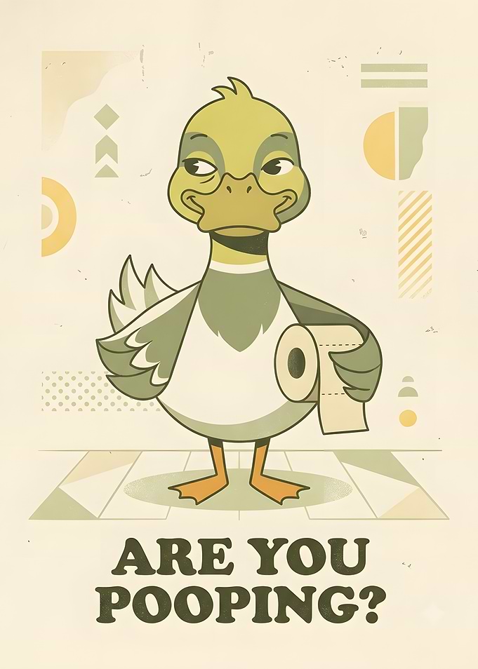 Funny Duck Toilet Paper Poster