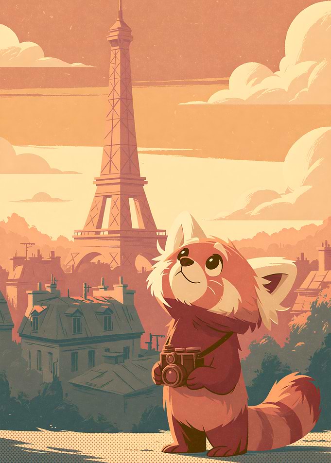 Red Panda Tourist in Paris