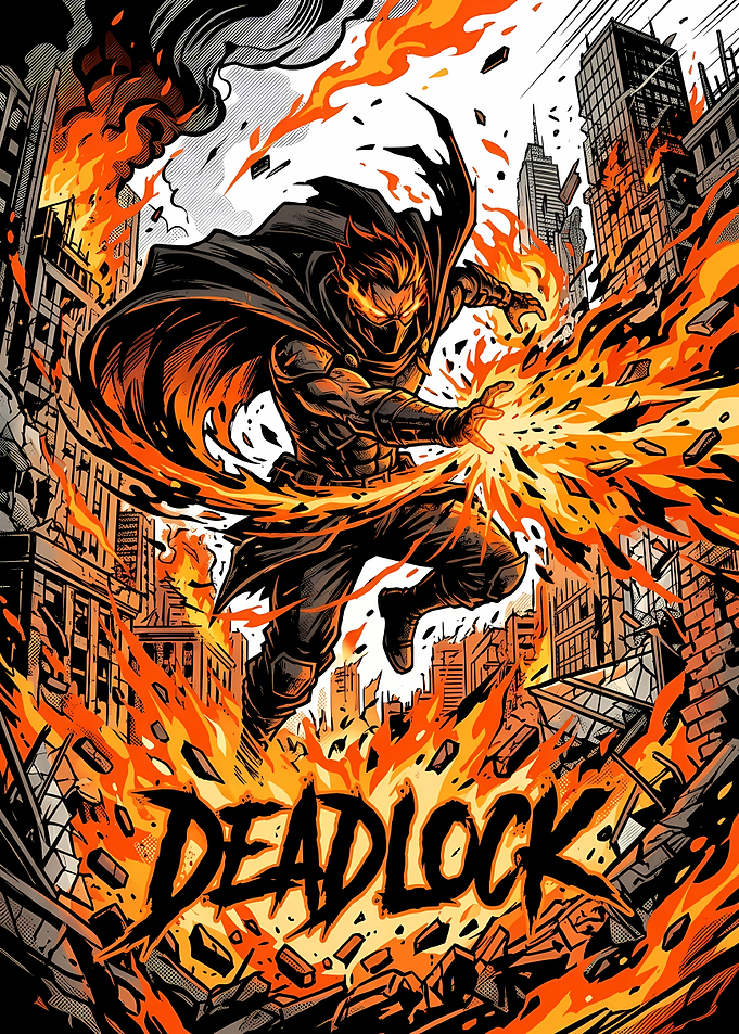 Deadlock Fire Superhero Comic Art