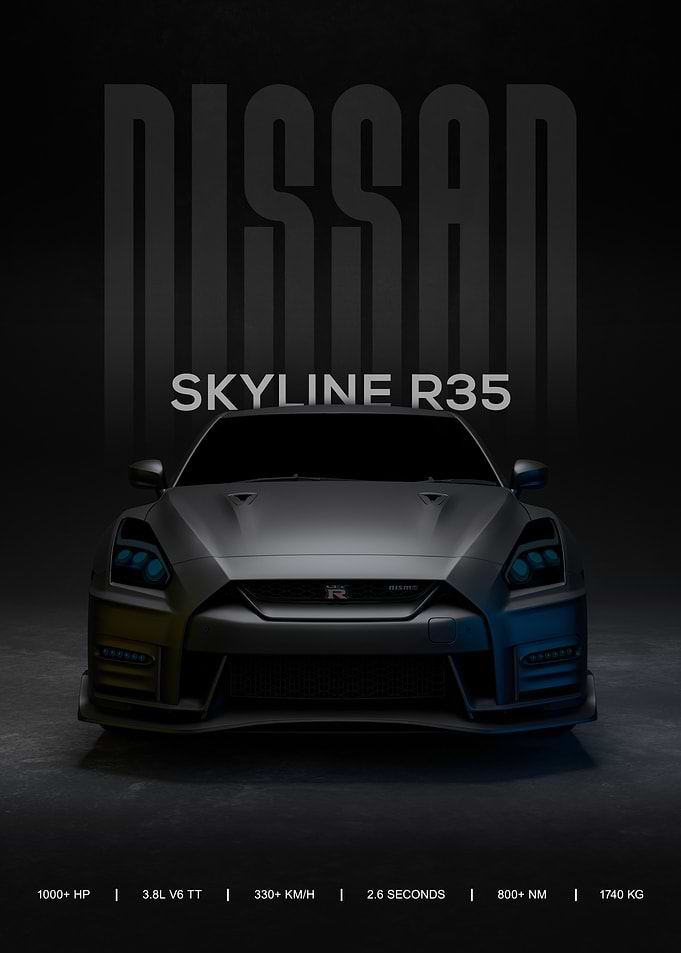 Nissan GT-R R35 Dark Poster