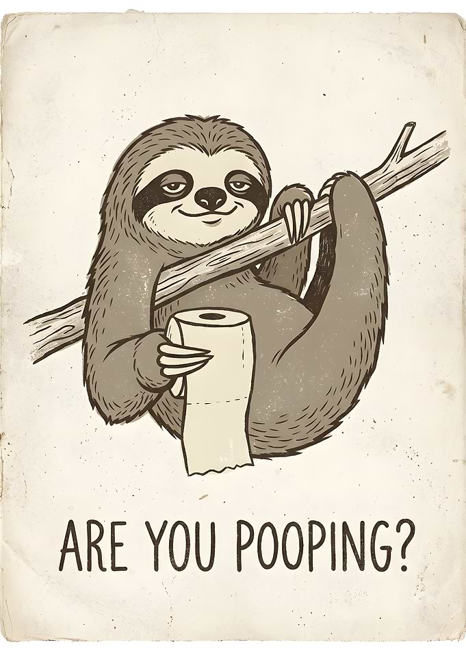 Funny Sloth Bathroom Wall Art