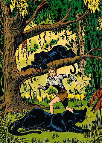 Nyoka The Jungle Girl Fighting Panthers