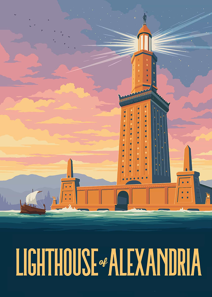 Lighthouse of Alexandria Vintage Poster